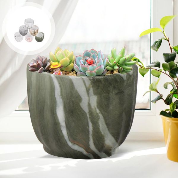 

vases 6pcs marbled design succulent container plant pot flowerpot home holder