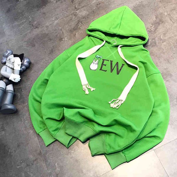 

2022 factory wholesale new s spring lovers fashion loe family cartoon embroidery casual loose hooded sweater, Black