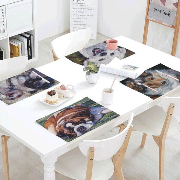 

table napkin intimate partner dogs pattern mat kitchen decoration husky for wedding placemat dining accessories