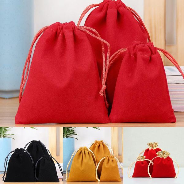 

gift wrap 1pcs colorful flannel bag drawstring storage jewelry packaging display