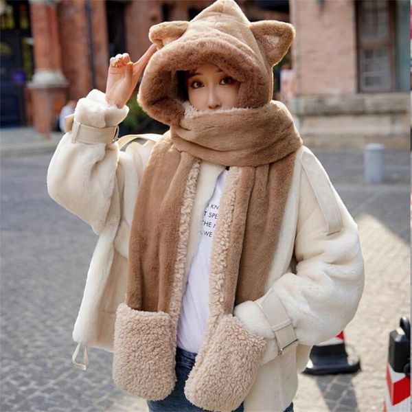 

hats, scarves & gloves sets fashion women winter hat scarf /gloves female three - piece knitted caps for ladies warm skullies beanies, Blue;gray