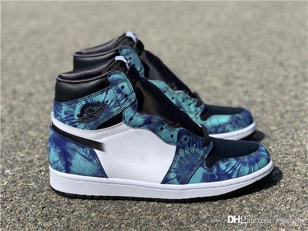 

2021 authentic high og wmns tie dye 1s white black aurora green men women basketball shoes outdoor sneakers cd0461-100 hop999