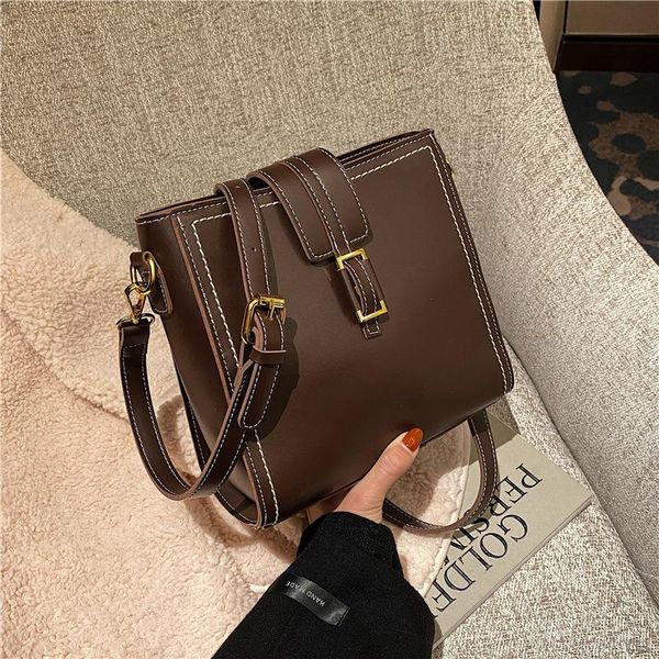 

soft leather bucket bag women's 2021 new fashion foreign style shoulder bag ins net red versatile texture messenger
