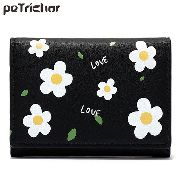 

wallets sweet thin women mini coin bag soft leather ladies purse card holder slim female fashion flowers small wallet, Red;black