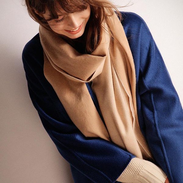 

scarves wool shawl solid color scarf narrow small soft chic fashion casual thin warm classic for men or women, Blue;gray
