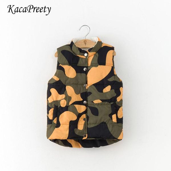 

waistcoat boys vest autumn winter thick fleece for children camouflage printing kids jacket outwear 2-7yrs, Camo