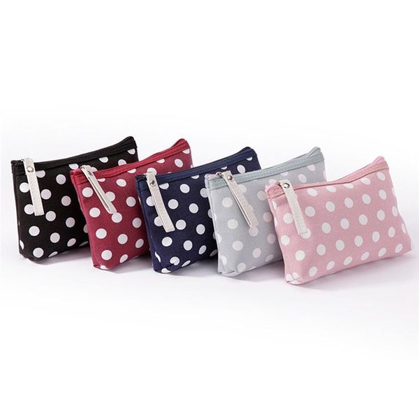 

storage bags cosmetic bag cotton linen wave point make up teenage girl &women travel organizer portable small outdoor pouch