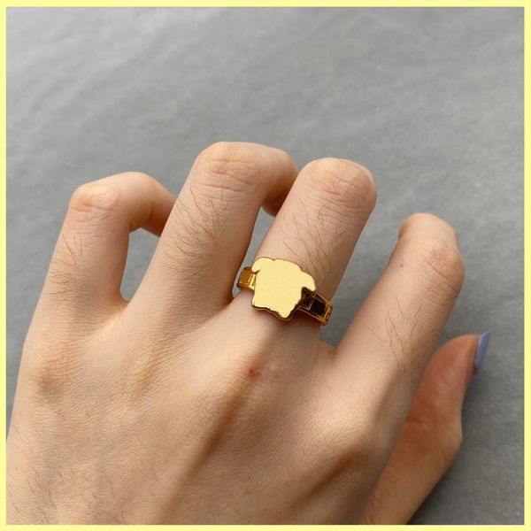 2021 Mens Rings Women Designer Rings Head Portrait Ring Engagements For Womens Men Opening Adjustable Ring Jewelry Love Gold Ring 21090202R