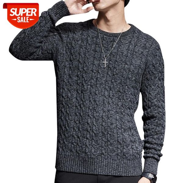 

new sweaters men pullovers o-neck fashion slim fit knitwear male casual pullovers thick autumn mens clothes korean style solid #2a4i, White;black