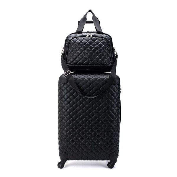 

suitcases travle tale 16"20"24"28" inc women luxury leather trolley koffers spinner cabin travel suitcase luggage set on