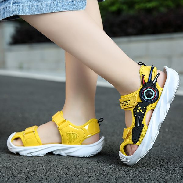 

new summer children sandals beach boys sandals kids shoes closed toe sports cartoons breathable outdoor kids sandals, Black;red