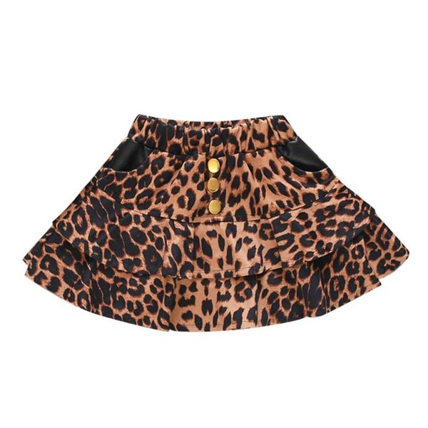 

infant mini baby kids girls toddler kid skirt autumn winter clothes fashion leopard baby buttoned skirt clothes l1227