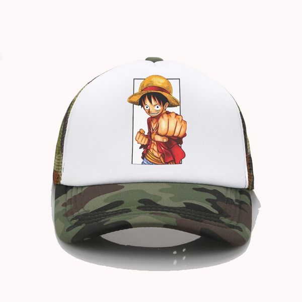 

hat one piece anime trucker hats cool mesh baseball cap snapback outdoor kpop adjustable peaked hat for men women, Blue;gray