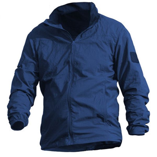 

2021 outdoor sports jacket men's skin clothing 2xl large size blue quick-drying breathable summer windbreaker, Blue;black