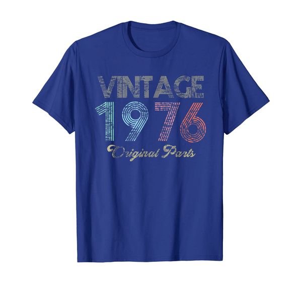 

vintage 1976 t-shirt retro 70's-43rd birthday t-shirt, White;black