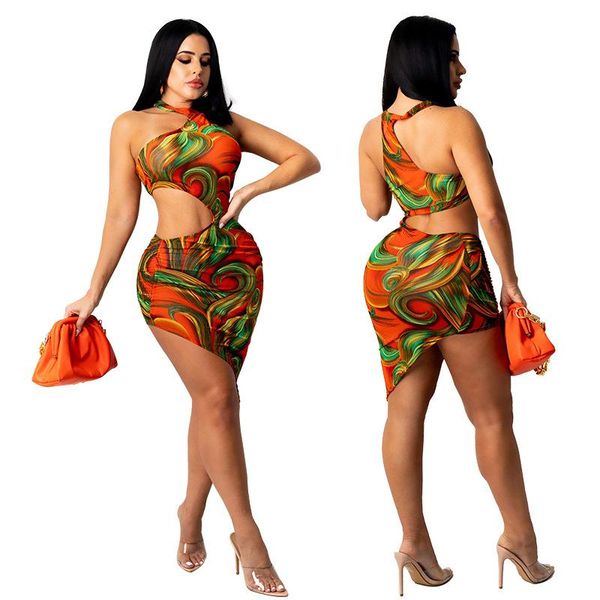 

women's swimwear women clothing bodycon dress summer sleeveless nightclub print elasticity streetwear y2k clothes plus size wholesale i, White;black