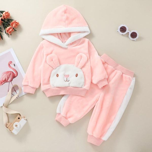 

clothing sets born baby girls boys hoodies coat hooded sweatshirt fleece + pants outfits autumn early winter infatnt clothes set, White
