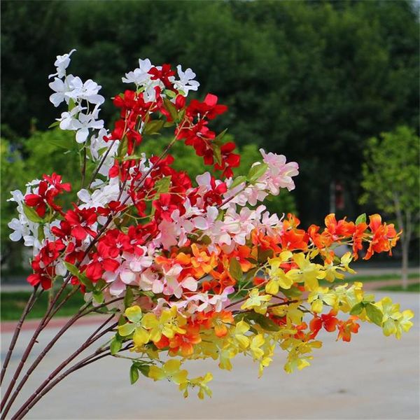 

decorative flowers & wreaths 20p fake long stem medlar (3 stems/piece) 41.34" length simulation dogwood flower for wedding home artific