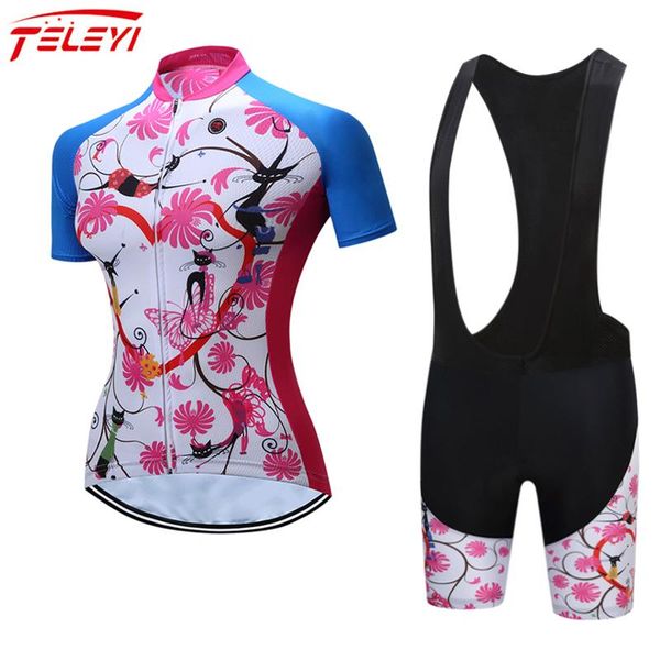 

racing sets teleyi cycling jersey set 2021 red summer breathable short sleeve mtb clothing ropa ciclismo sportswear bike, Black;blue