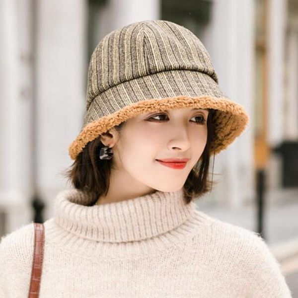 

siloqin elegant ladies retro hat 2021 autumn winter new women's bucket hats trend novelty vintage female all-match ins cap, Blue;gray