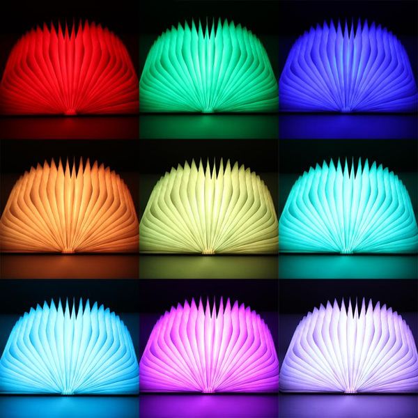 

book lights folding lamp portable desk light led paper lantern usb rechargeable night for home decor