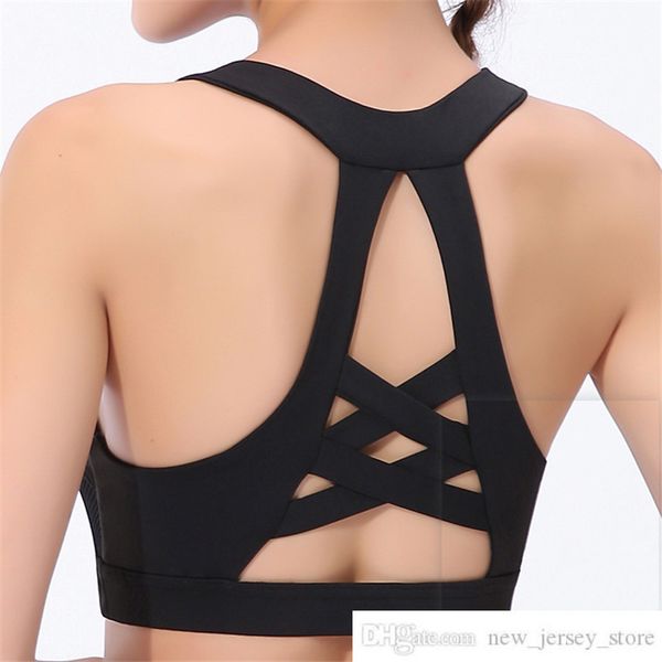 Proprio marchio donne sexy reggiseno sportivo top push up corsa yoga reggiseno antiurto traspirante cava femminile palestra fitness sujetador deportivo mujer