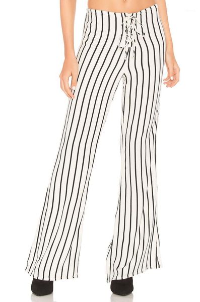 

women's pants & capris women palazzo high waist wide leg pant casual wear striped bellly dance loose trouser, Black;white