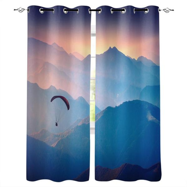 

curtain & drapes paraglider sunrise rays alpine curtains living room bedroom home decoration kids window