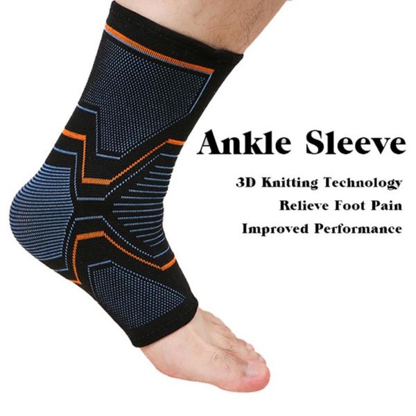 

sports fitness elastic knitted support brace ankle for cycling yoga basketball volleyball foot joint protector, Blue;black