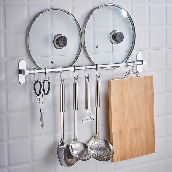 

hooks & rails stainless steel hook punching bathroom cloth hanger wall rack kitchen hanging rod door hangers