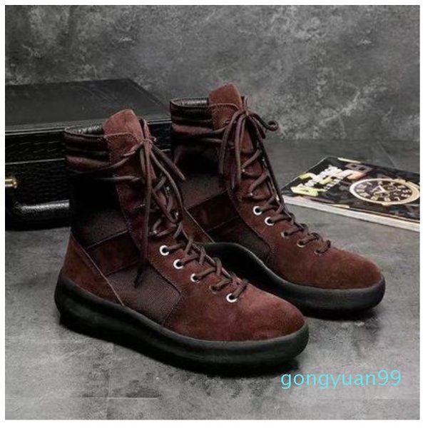 Homens e Mulheres Fashion Shoes Marca Botas Altas Melhor Qualidade Top Militares Sneakers Hight Exército Botas de Martin Botas