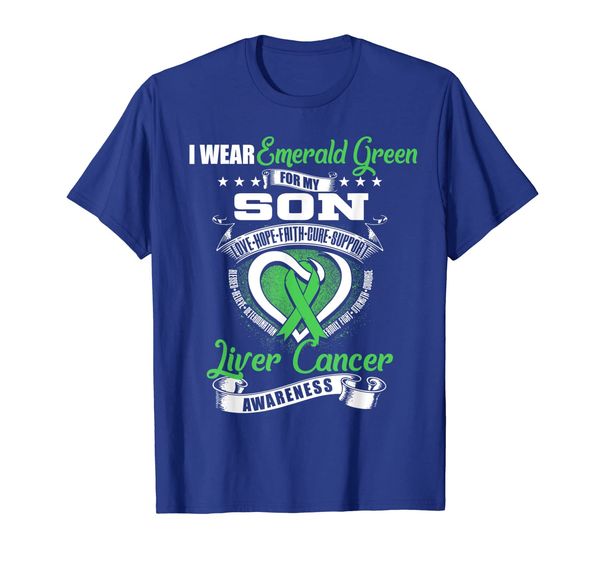 

i wear emerald green for my son liver cancer gift tshirt, White;black