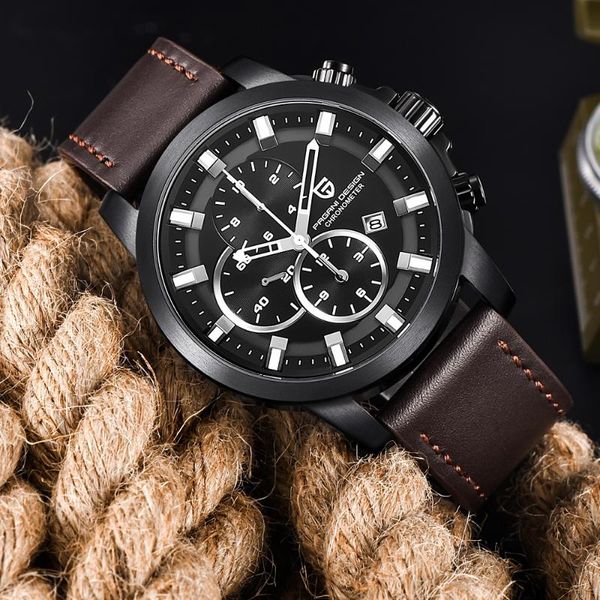

wristwatches pagani design men casual watch sports watches multifunction quartz wrist relogio masculino, Slivery;brown