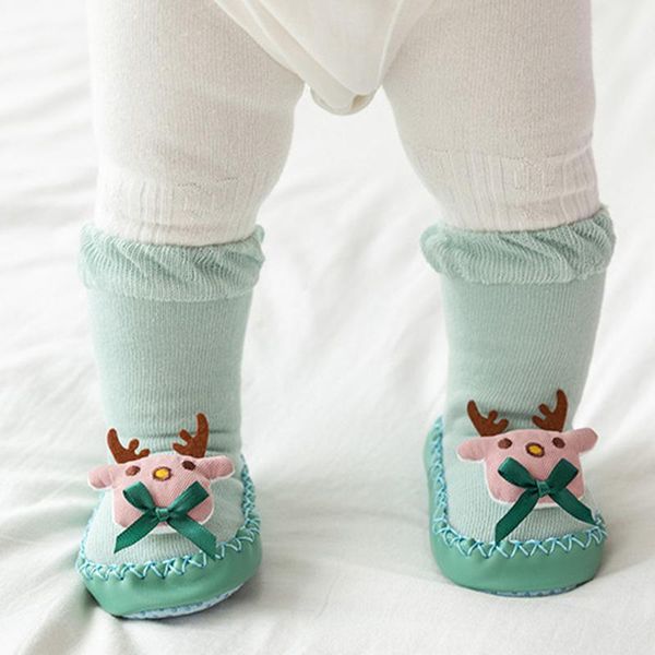 

first walkers shoes born baby cartoon girls boys anti-slip socks slippers boots children