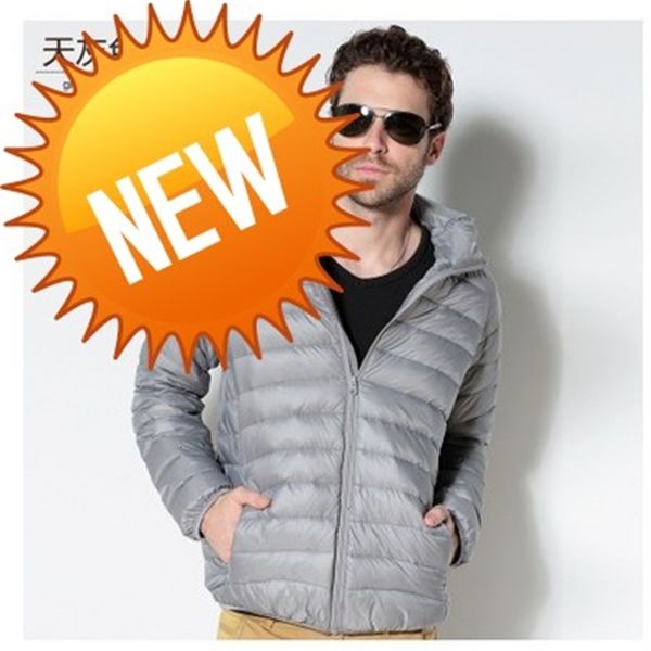 

2019 light down jacket men's stand collar winter coat plus large size, Black