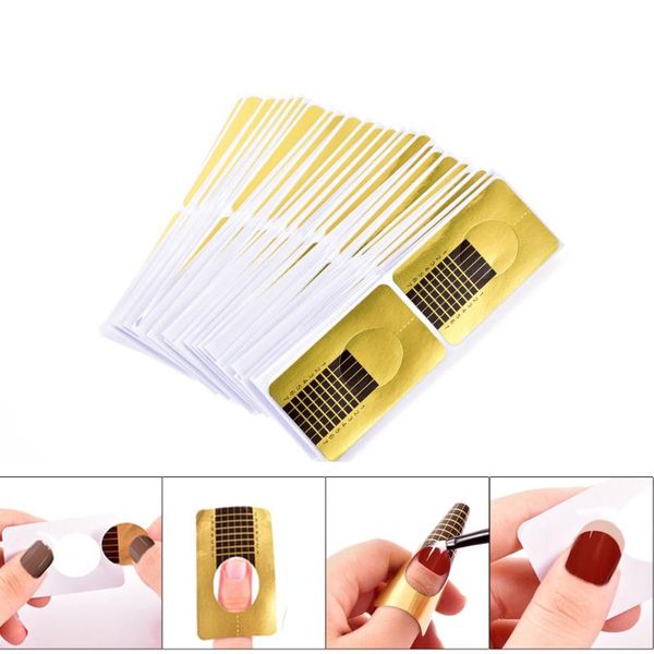 

nail art kits diy tool acrylic uv gel golden form tips extension stickers tip guide