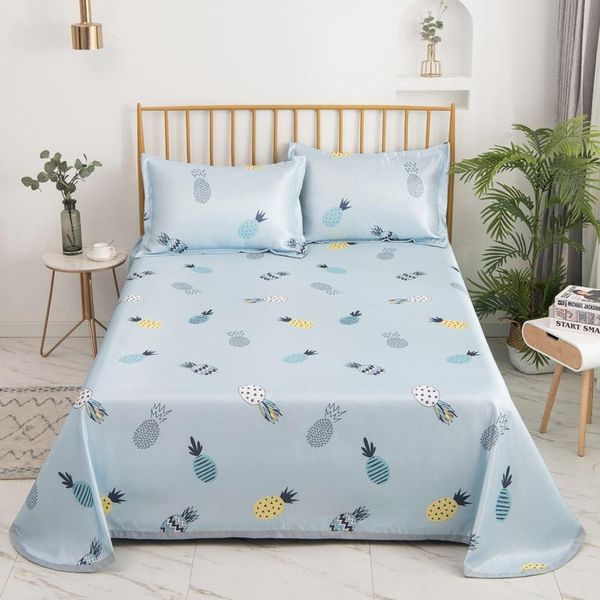 

sheets & sets 1pc flat sheet ice cotton cartoon fabric light color printed summer bed full cover cold feeling no case