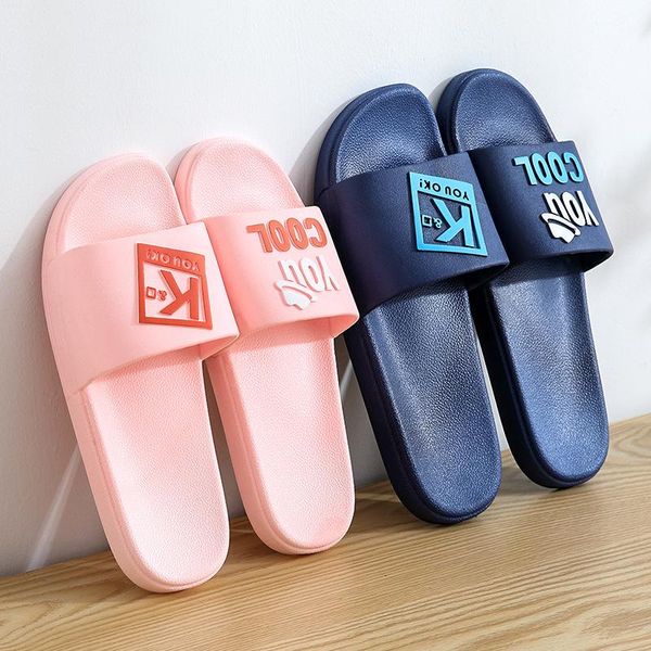 

slippers women fashion cartoon summer shoes casual couple slides beach cute soft flip flops indoor home boy girl footwear, Black