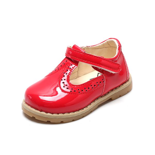 

kids shoe girls autumn princess single shoes girls patent leather princess british retro leather boys shoes, Black;red