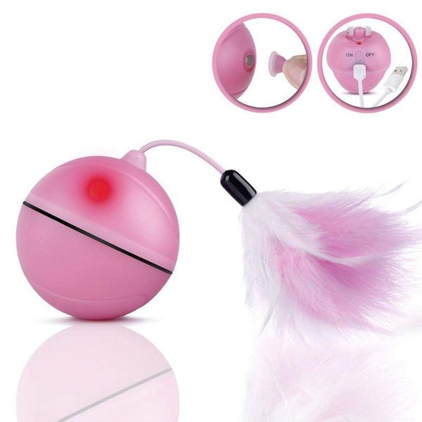 

cat toys interactive toys, 360 degree self rotating with automotive light toy for pets.cat chaser ball built-in rechargeable