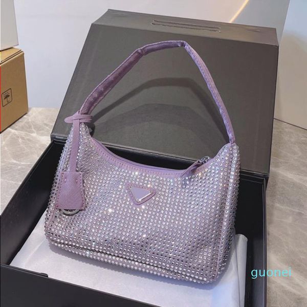 

2021 ladies mini bags glitter shining size shoulder fashion handbag summer underarm 21cm bag designer hobos tote 1302, Red;black