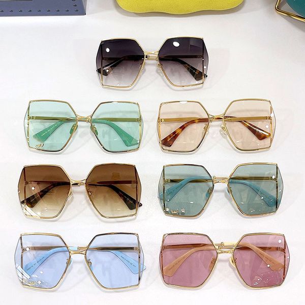 

ladies sunglasses classic summer fashion gg0817 style metal and plate frame glasses uv protection designer sunglassess original box, White;black