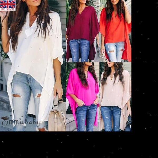 

2021 women short flare sleeve solid blouses ladies summer casual irregular v neck beach loose elegant plus size 2xl, White