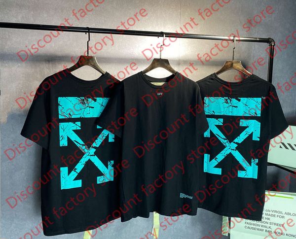 

chao brand men's new 2021ss turquoise flocking short sleeve t-shirt, White;black