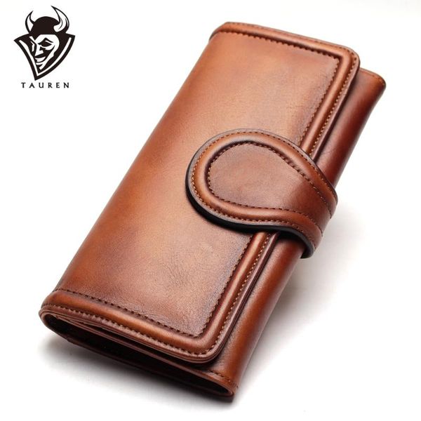 

wallets fashion dip dye color handmade long wallet elegant women clutch genuine leather vintage bag for, Red;black