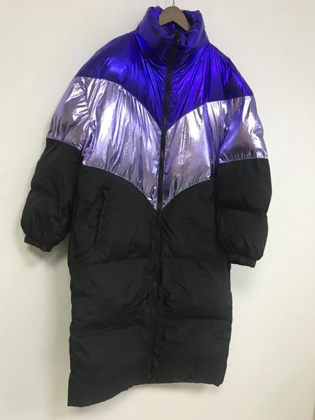 

2021 autumn winter women jacket color patchwork long sleeve loose new mid-length coat 0uko, Black