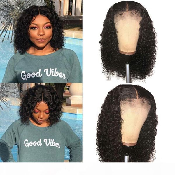 

fureya hair 13x6 lace front wigs brazilian short curly lace front human hair wigs for black women pre plucked hairline, Black;brown
