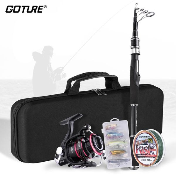 

goture portable fishing rod spinning or casting rod 1.68m 1.98m 2.25m 2.52m power m 24t carbon fiber