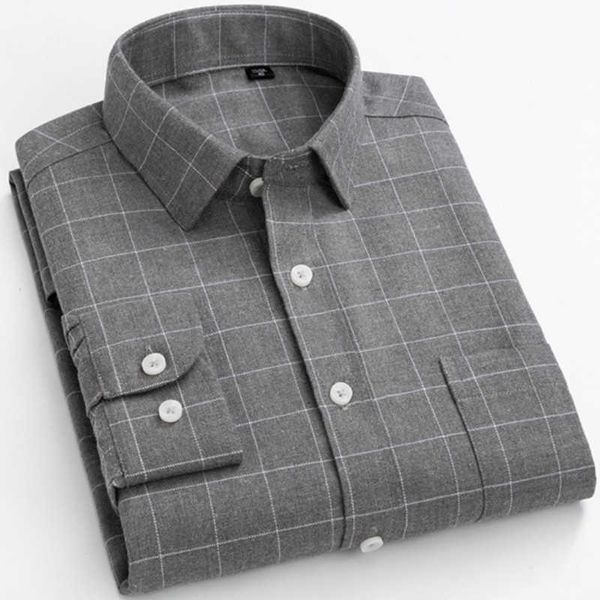 

men's cotton flannel shirt regular fit brushed button up male chemise single breasted comfort thick casual shirts plus size 4xl 210609, White;black