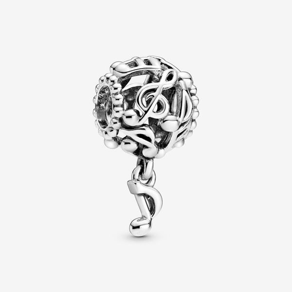 

new 925 sterling silver charm music notes bead fit original pandora charms bracelet women fine birthday diy jewelry gift, Black